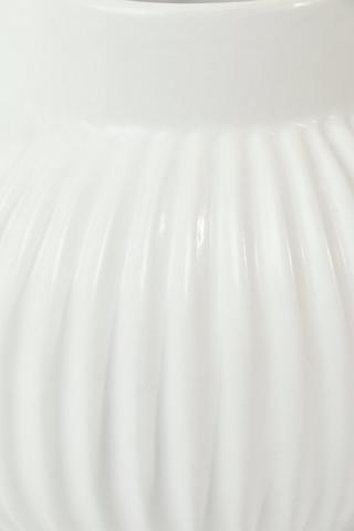 Reeded Ceramic Vase, 14x15cm