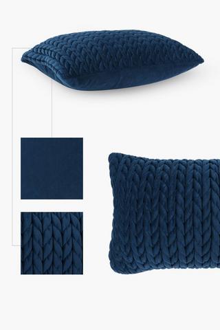 Ruched Velvet Scatter Cushion, 30x50cm