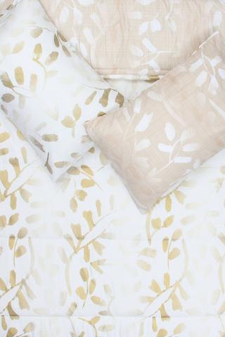 Soft Touch Foil Leaf Comforter Set