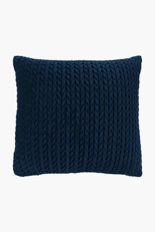 Ruched Velvet Scatter Cushion, 60x60cm