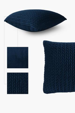 Ruched Velvet Scatter Cushion, 60x60cm