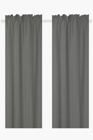 2 Pack Microfibre Taped Curtain, 150x218cm