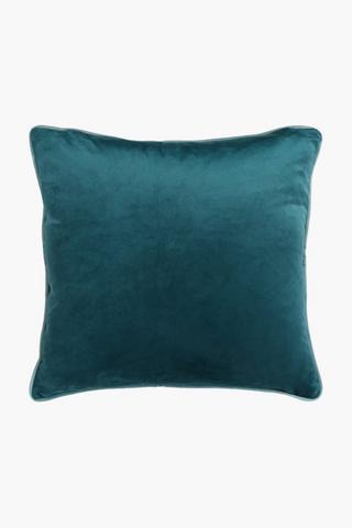 Velvet Piped Scatter Cushion, 50x50cm