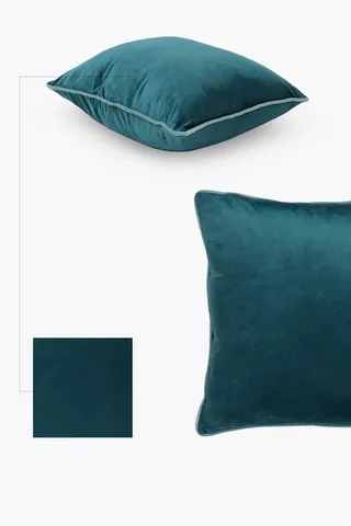 Velvet Piped Scatter Cushion, 50x50cm