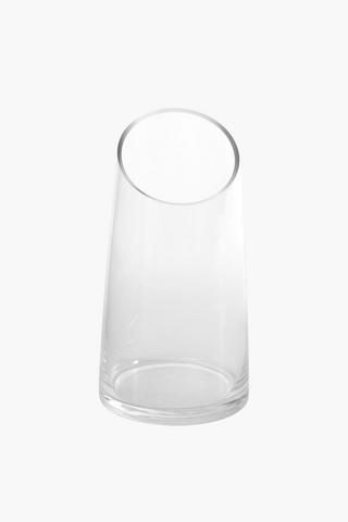 Slanted Glass Vase, 19cm