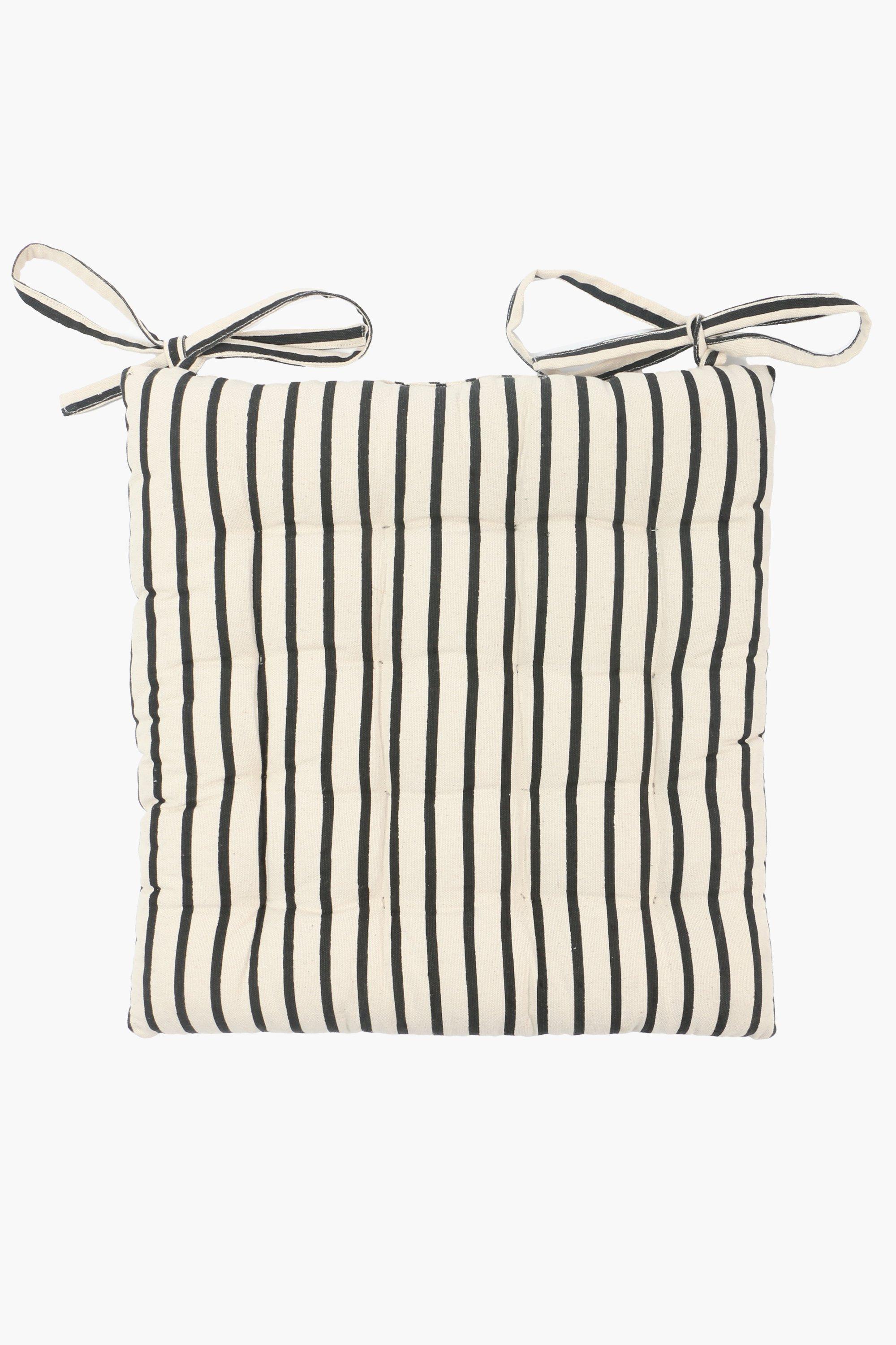 Printed Stripe Chair Pad, 40x40cm