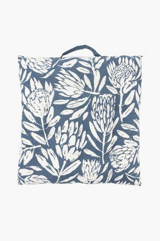 Printed Mhlope Protea Chair Pad, 40x40cm