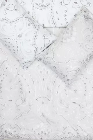 Soft Touch Twirl Foil Baroque Sari Duvet Cover Set
