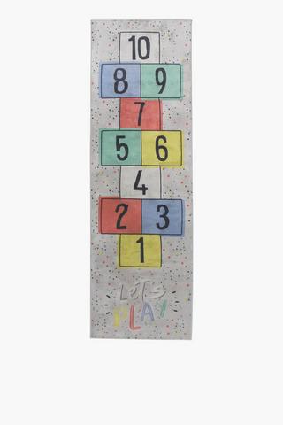 Printed Flannel Hopscotch Rug, 70x220cm