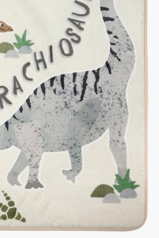 Printed Ryan Dino Flannel Rug, 70x110cm