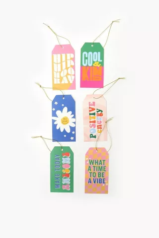 6 Pack Retro Multi Gift Tags