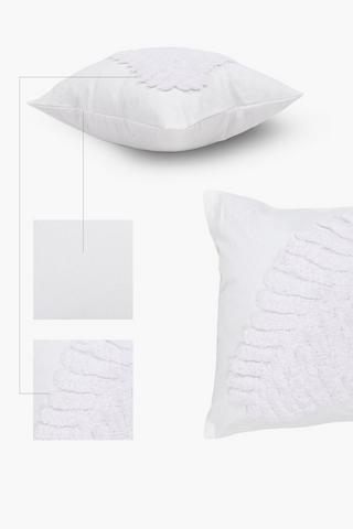 Polycotton Tufted Leaves Textured Scatter Cushion 40x40cm