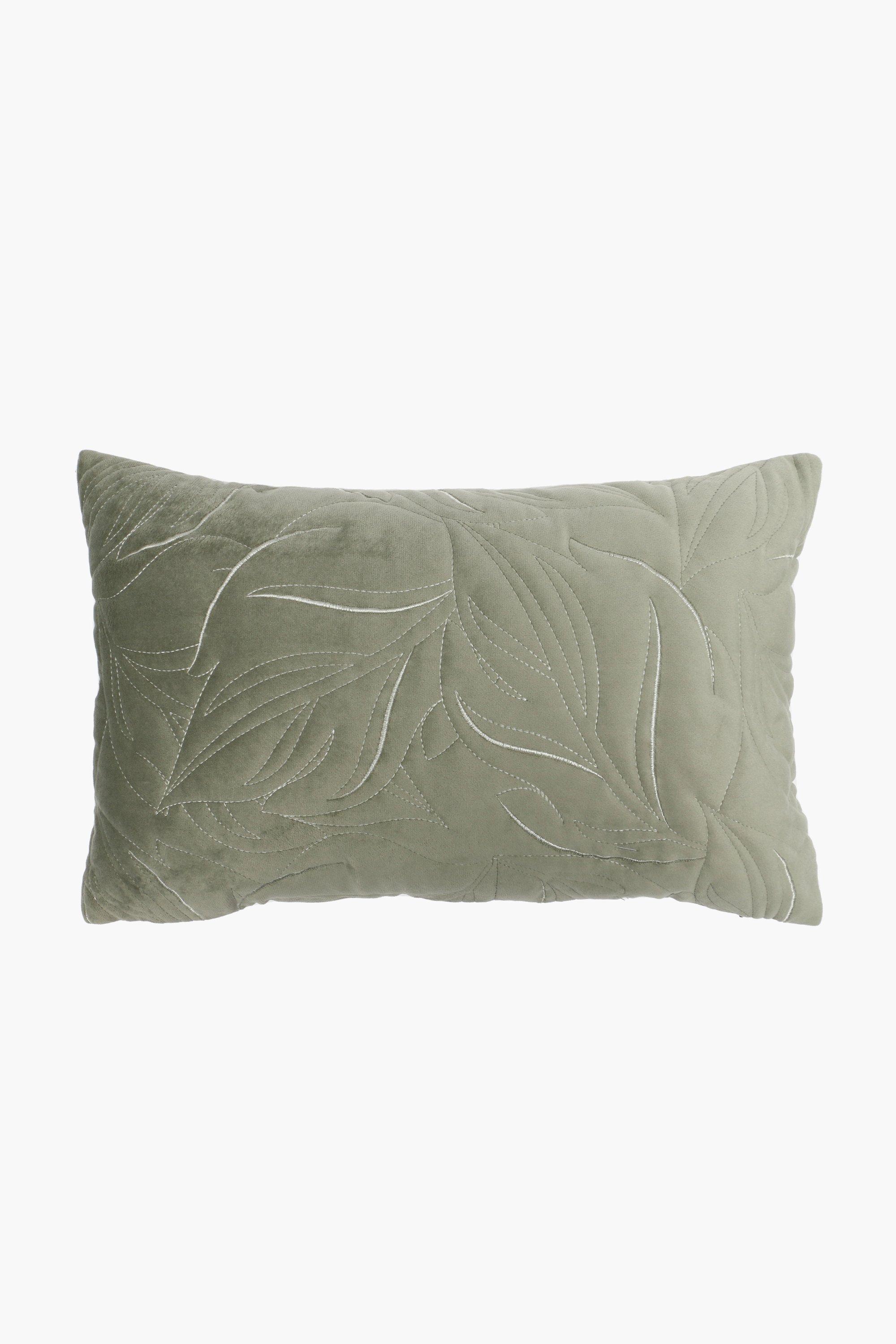 Quilted Velvet Leaf Classic Scatter Cushion 30x50cm   02 101450356 SI 00