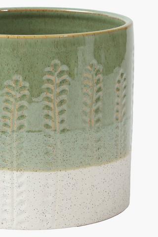 Fern Ceramic Planter, 16x17cm