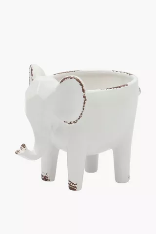Elephant Ceramic Planter, 23x20cm