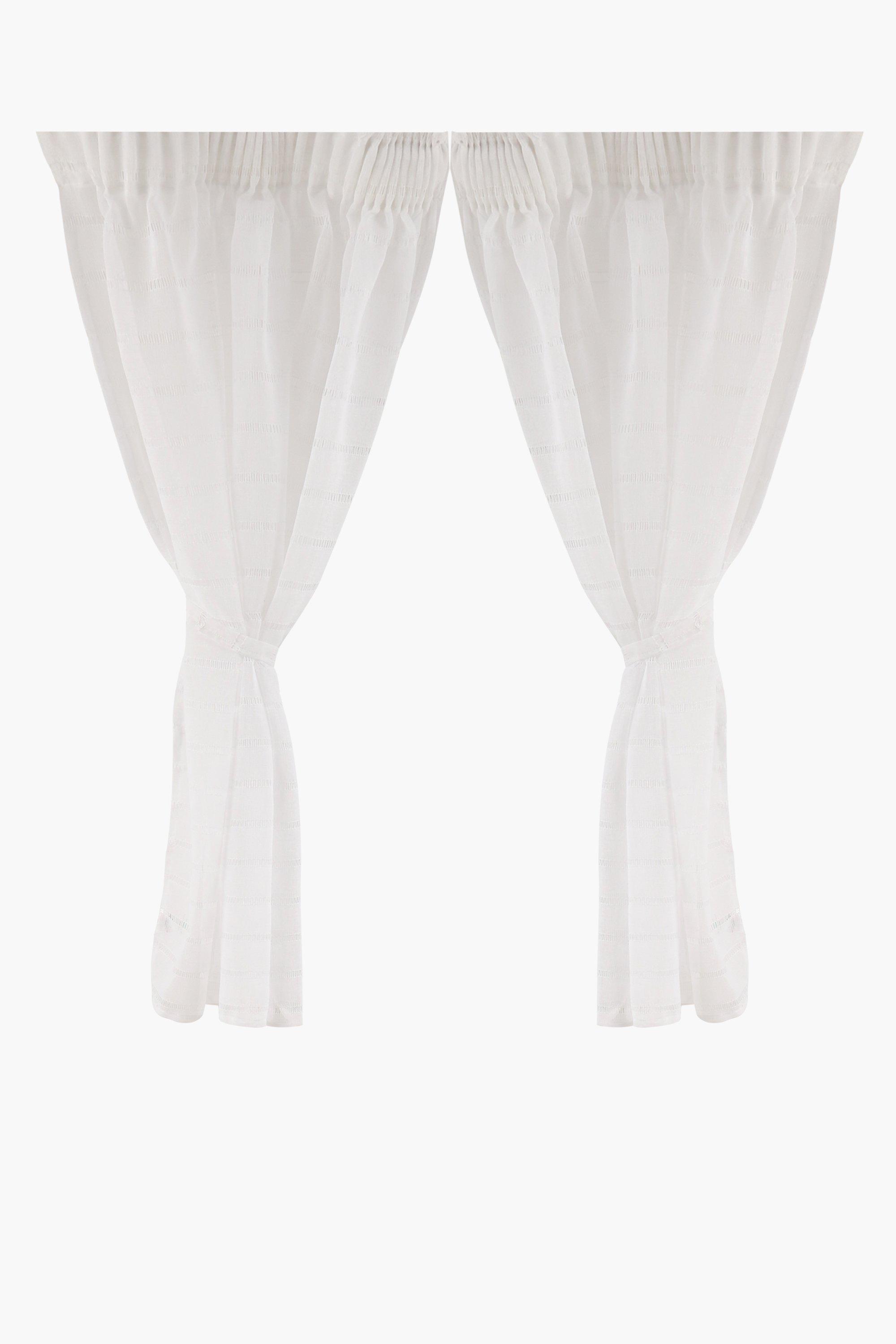 2 Pack Sheer Farmhouse Cafe Curtain, 110x120cm