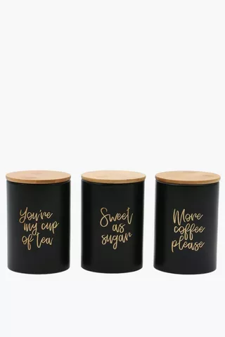 Set Of 3 Good Vibes Canisters

