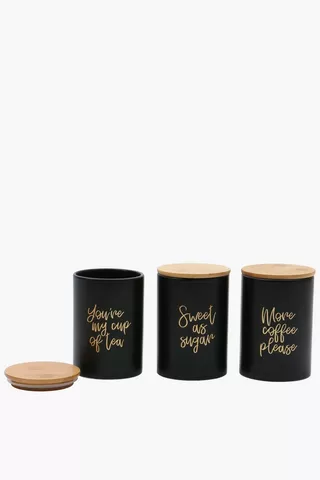 Set Of 3 Good Vibes Canisters
