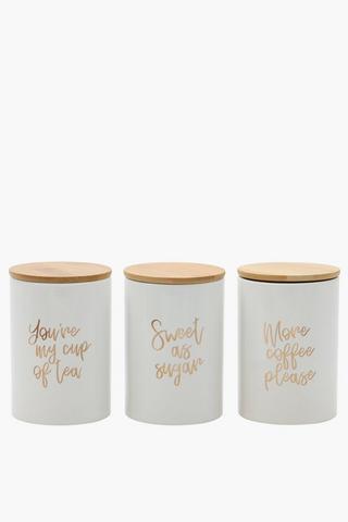 Set Of 3 Good Vibes Canisters

