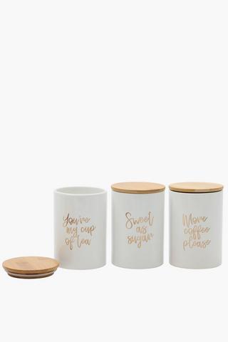 Set Of 3 Good Vibes Canisters
