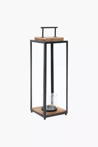 Urban Metal Wood Lantern, 18x59cm