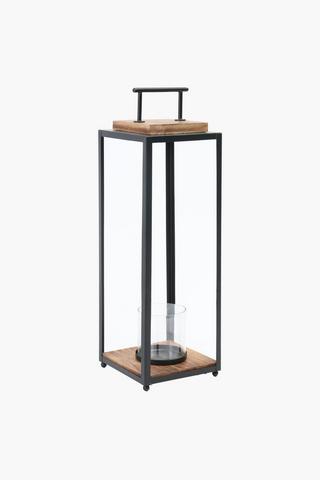 Urban Metal Wood Lantern, 18x59cm