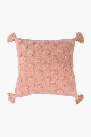 Textured Polka Dot Scatter Cushion, 50x50cm