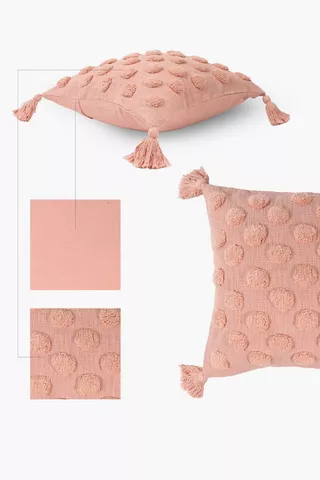 Textured Polka Dot Scatter Cushion, 50x50cm