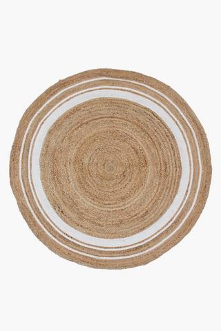 Jute Trim Round Rug, 120cm