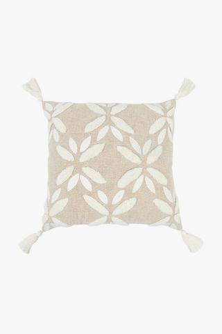 Textured Bloom Linen Look Scatter Cushion, 50x50cm