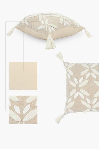 Textured Bloom Linen Look Scatter Cushion, 50x50cm