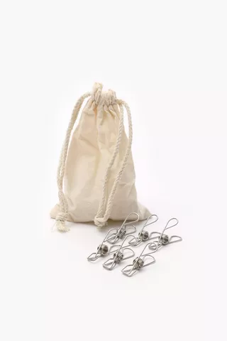 20 Stainless Steel Pegs In Cotton Bag