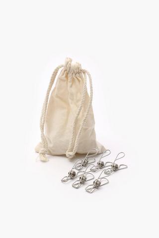 20 Stainless Steel Pegs In Cotton Bag