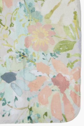 Printed Floral Runner Bath Mat, 70x110cm