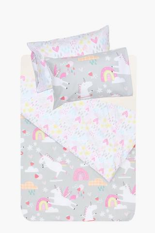 Polycotton Unicorn Reversible Duvet Cover Set