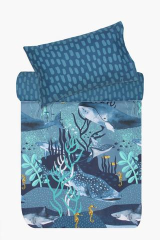 Polycotton Ocean Reversible Duvet Cover Set