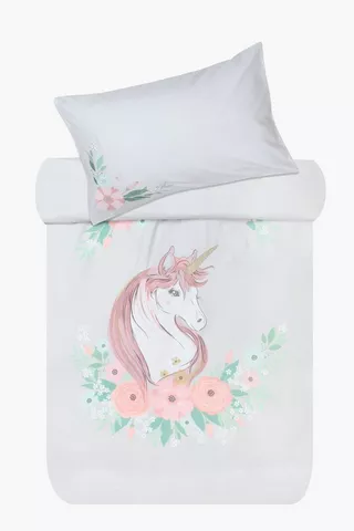 Soft Touch Unicorn Applique Duvet Cover Set