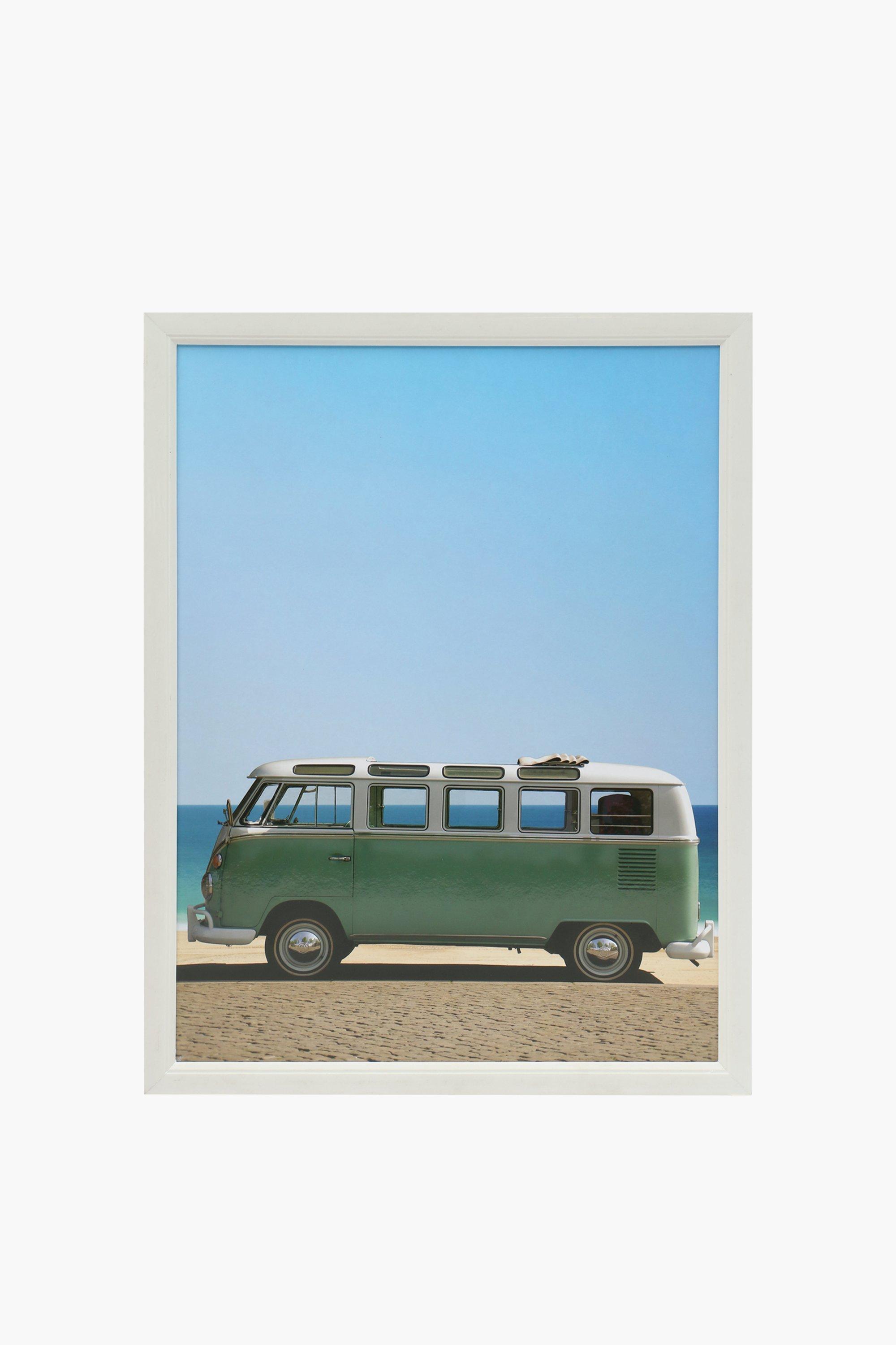 Framed Beach Kombi, 30x40cm