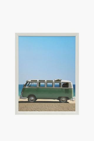 Framed Beach Kombi, 30x40cm