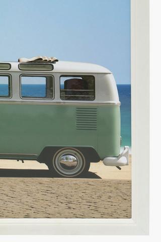 Framed Beach Kombi, 30x40cm