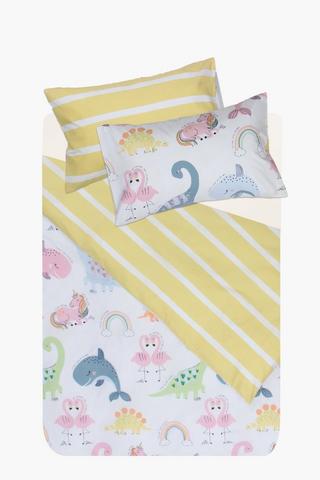 Polycotton Multi Icon Glow In The Dark Reversible Duvet Cover Set