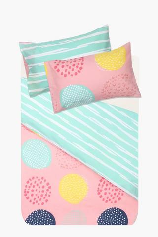 Polycotton Multi Spot Reversible Duvet Cover Set