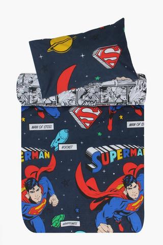 Polycotton Superman Reversible Duvet Cover Set