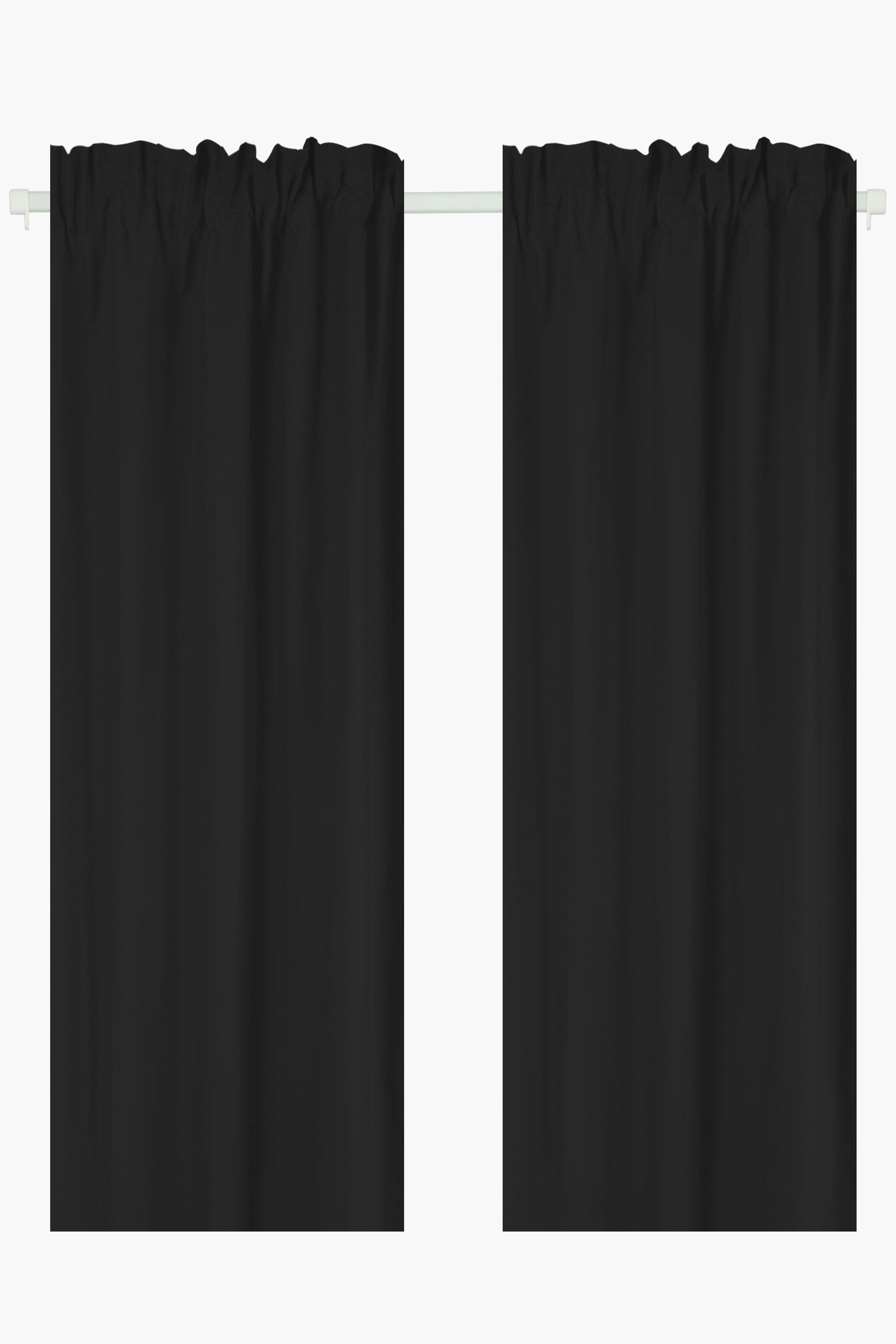 Geo Black Unlined Microfiber Taped Curtain main image 1