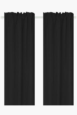 2 Pack Microfibre Taped Curtain, 150x218cm