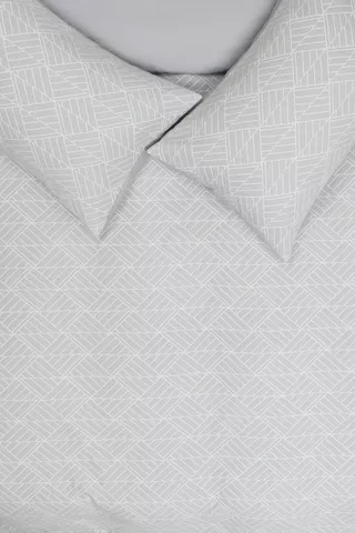 Quilted Jacquard Geometric Duvet Cover Set