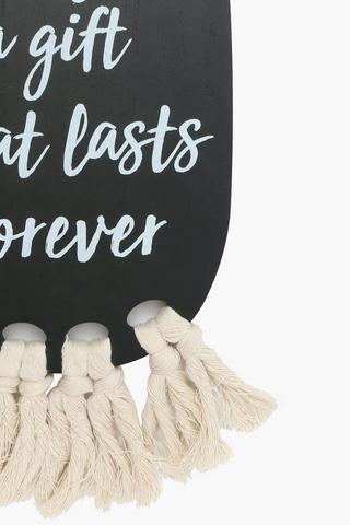 Script Tassel Sign, 20x47cm