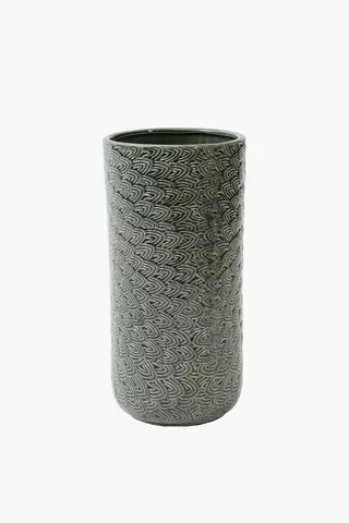 Layered Leaf Ceramic Vase, 12x25cm