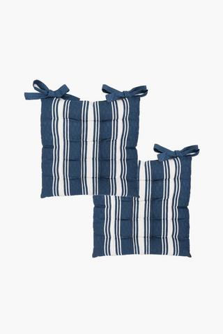 2 Pack Madeira Stripe Chair Pad 40x40cm