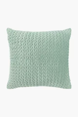 Ruched Velvet Square Scatter Cushion, 60x60cm